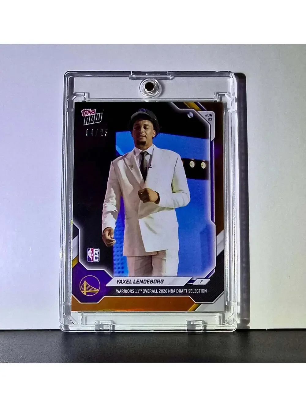 Yaxel Lendeborg Rookie 2026-27 Topps NBA Draft Orange Foil 04/25 Card Warriors